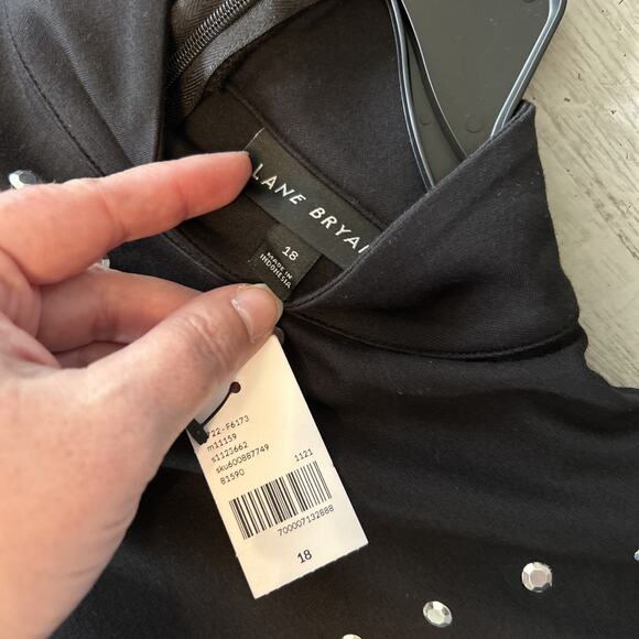 NWT Lane Bryant Black Studded Fit & Flare Midi Dress Sz 18 Romantic Gothic - Picture 3 of 9